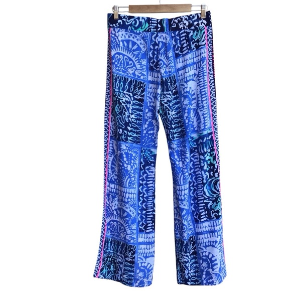 Lilly Pulitzer Bal Harbour Wide Leg Palazzo Pant Deep Indigo Leied Back Batik - Picture 3 of 6